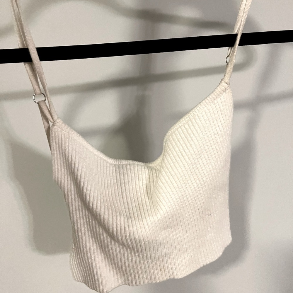 Edikted white tank top with open back